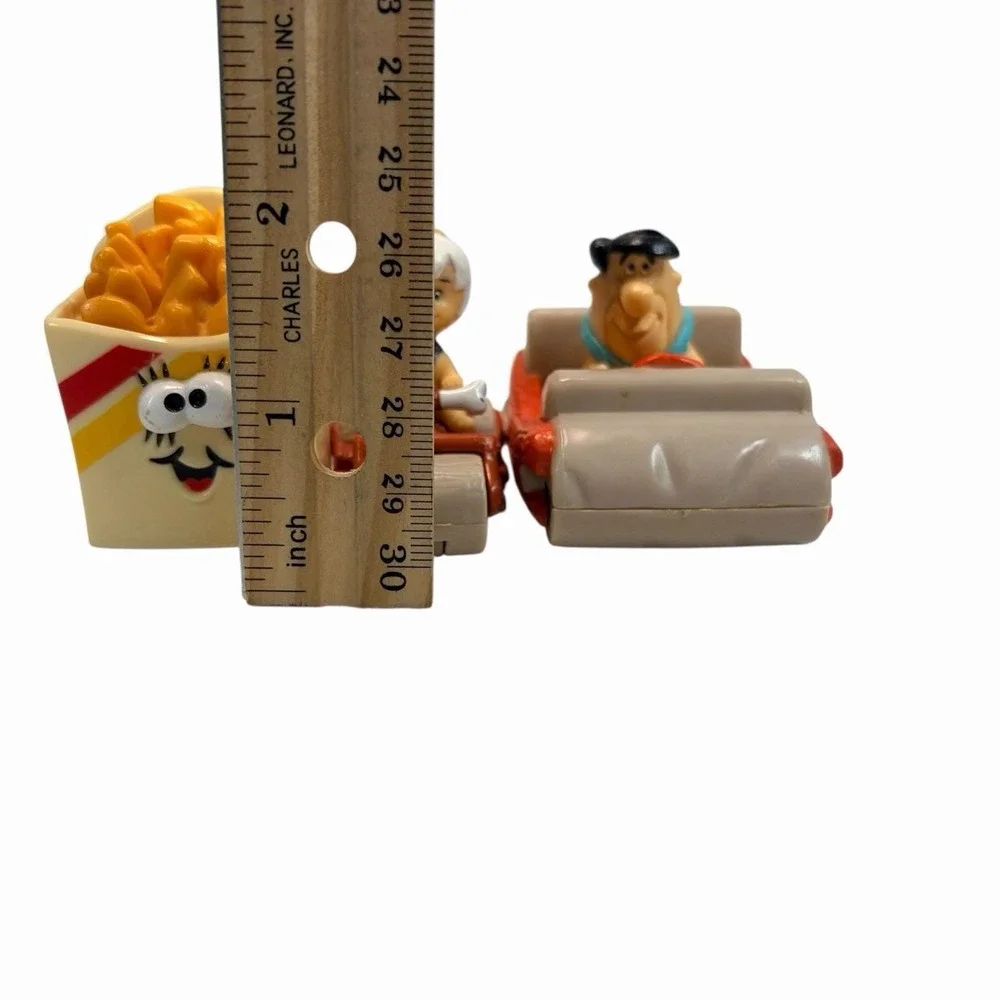 Retro 90s Flintstones Character Fry Toys Fred & Bam Bam Rolling‎ Racers Lot of 3